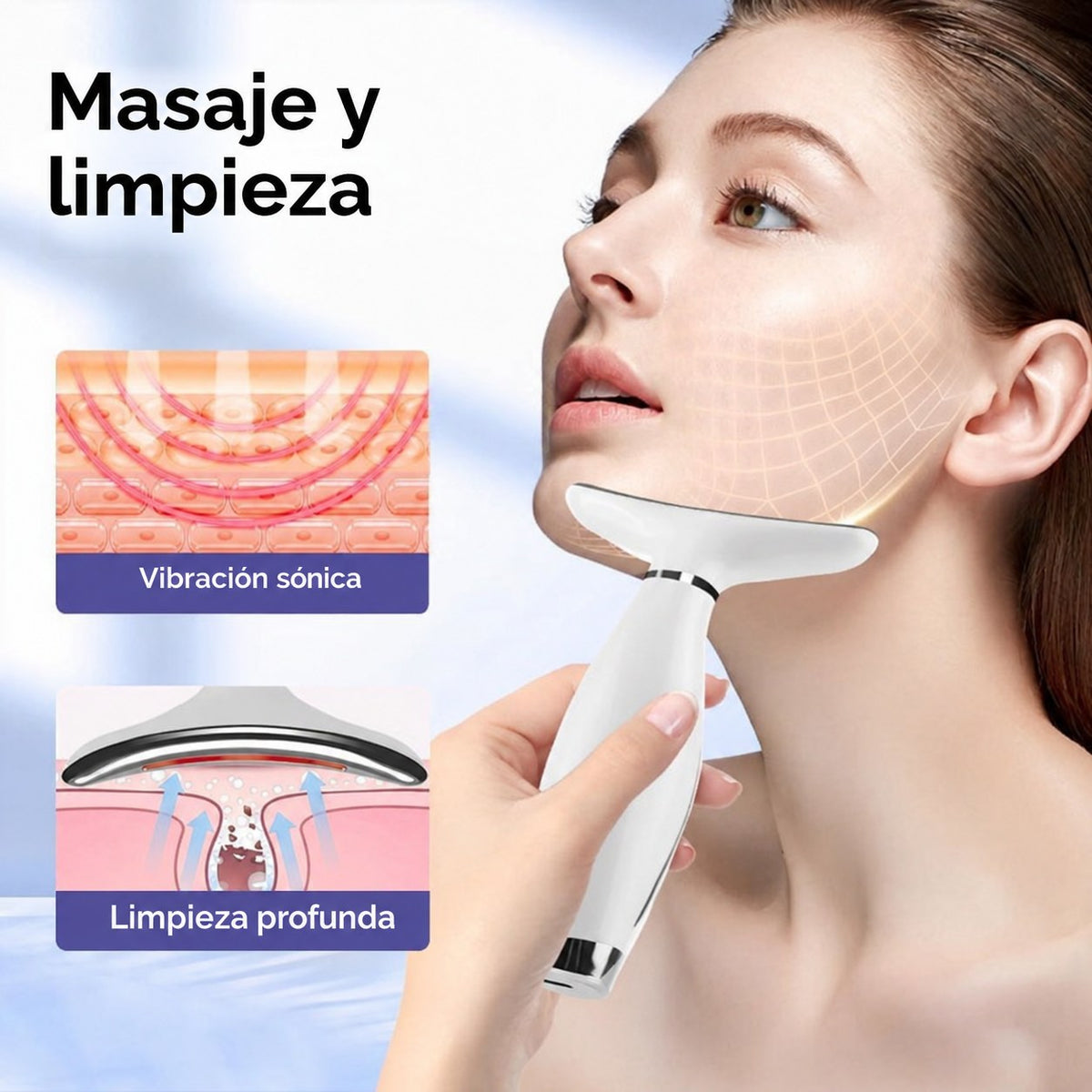 Masajeador Facial LED 7 Colores Auravell